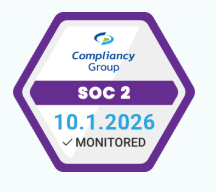 SOC 2 security, availability, and confidentiality controls verified by Compliancy Group.